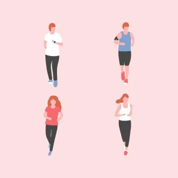Jogging people Stock Illustration