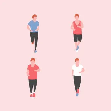 Jogging people Stock Illustration