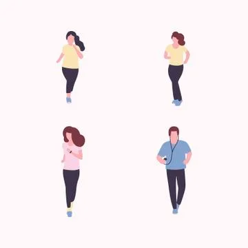 Jogging people Stock Illustration