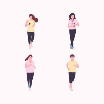 Jogging people Stock Illustration