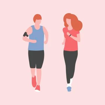 Jogging people Stock Illustration