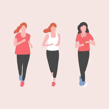 Jogging people Stock Illustration