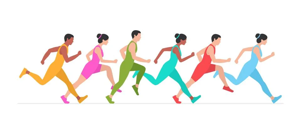 Jogging people Stock Illustration