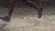 Jogging In The Rain Stock Footage