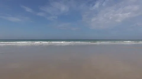 Jogging side to side on seashore Stock Footage 12284499