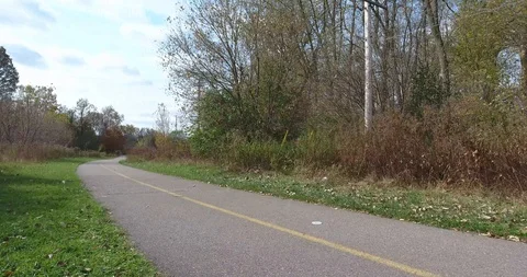 Jogging Towards Park Pathway First Person View 4K Stock Footage 88948408