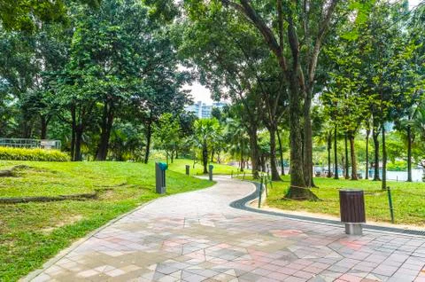 Jogging track at garden Stock Photos