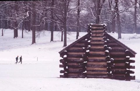 Jogging in winter at Valley Forge Stock Photos