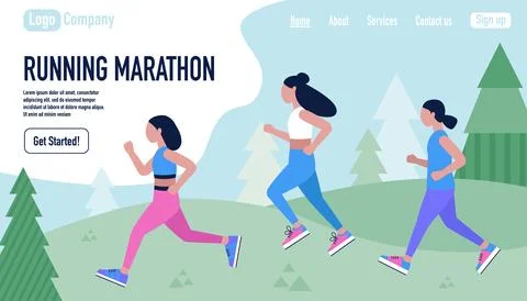 Jogging women Stock Illustration