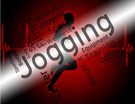 Jogging Word Shows Exercise Workout And Health Stockillustratie