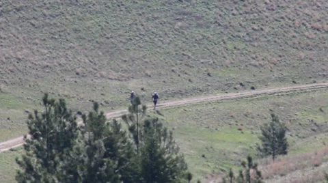Jogging/Hiking on a Mountain Trail Video stock 62334751