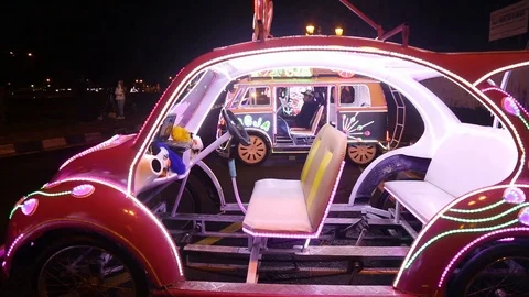 Jogja Car, night, Java, Indonesia Stock Footage 127372207