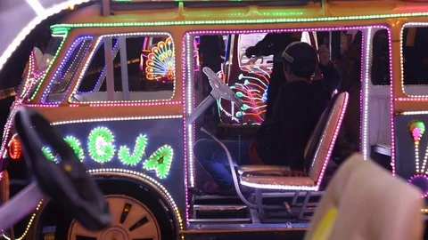 Jogja Car, night, Java, Indonesia Stock Footage 127372214