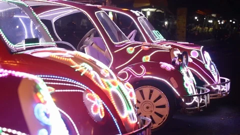 Jogja Car, night, Java, Indonesia Stock Footage 127372220