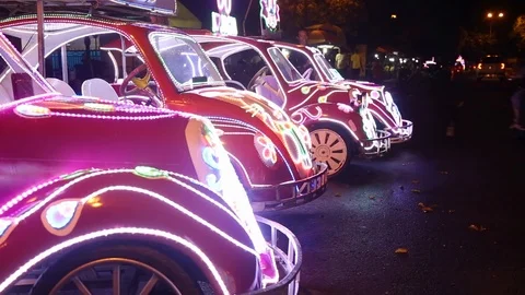 Jogja Car, night, Java, Indonesia Stock Footage 127372223