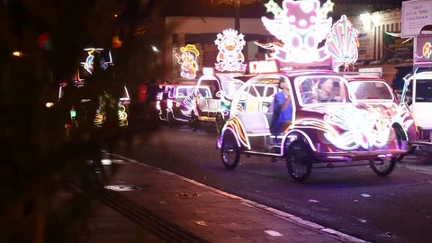 Jogja Car, night, Java, Indonesia Stock Footage 127372238