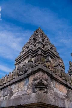Jogyakarta, central of Java, the Prambanan Temple, one of an ancient artifa.. Stock Photos