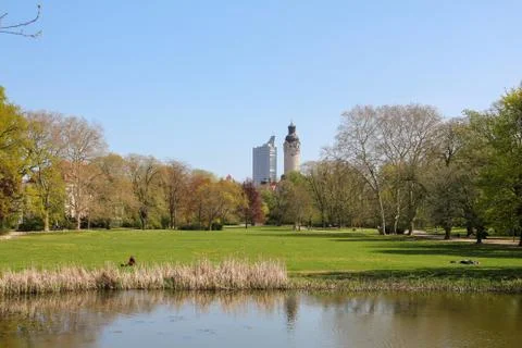 Johanna Park in the center of Leipzig Stock Photos