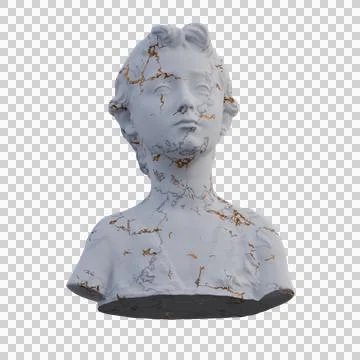 John the Baptist  statue, 3d renders, isolated, perfect for your design Stock Illustration