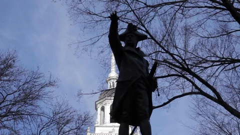 John Barry Statue in Park Stock Footage 113069117