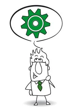 John the businessman thinks Stock Illustration