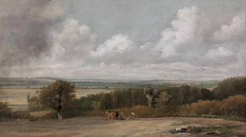 John Constable, 1776 1837, British, Ploughing Scene in Suffolk, 1824 to 18... Stock Photos