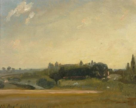John Constable, 1776 1837, British, View Towards the Rectory, East Berghol... Stock Photos