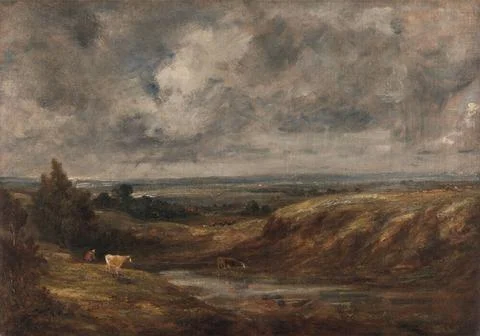 John Constable, 1776 1837, British, Hampstead Heath, 1825 to 1830. Oil on ... Stock Photos