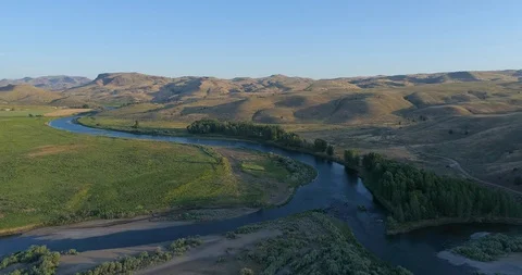 John Day River Valley in the Summer, Oregon Stock Footage 128301386