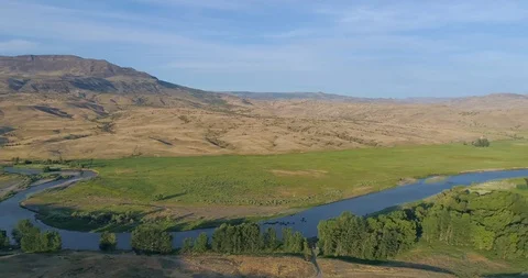 John Day River Valley in the Summer, Oregon Stock Footage 128301799