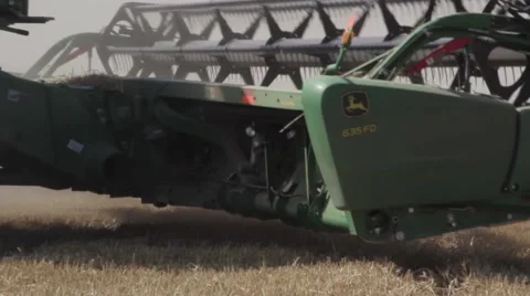 John Deere Combine Close Up Shot Stock Footage 65029132