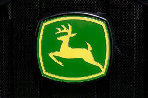John Deere emblem in close-up Stock Photos