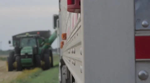 John Deere Grain Cart 4 - Wheat Harvest Stock Footage 65027115