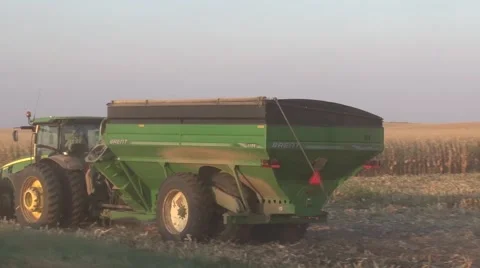 John Deere Grain Cart Back View Stock Footage 42525100