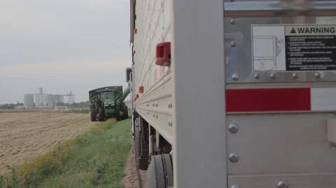 John Deere Grain Cart  - Wheat Harvest Stock Footage 65026836