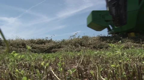 John Deere Tractor Bailing Close Up Stock Footage 40453139