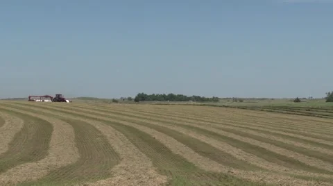 John Deere Tractor Bailing Moving Right Stock Footage 40463466