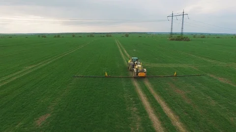 John Deere Tractor on Peanut Farm, 4K 2019 Stock Footage 123853475