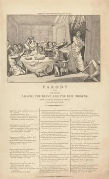 John Eckstein, 1735 1818, German, A Parody upon the Poem of Alonzo the Bra... Stock Photos