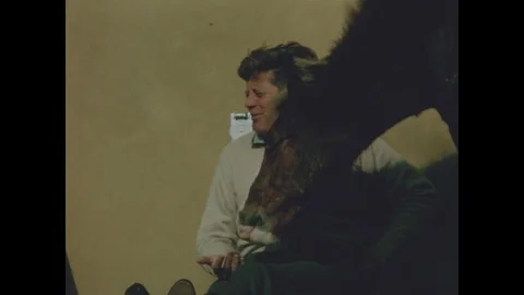 John F. Kennedy Plays with Pony - Atoka Virginia 1963 Stock Footage