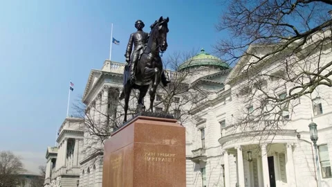 John Frederick Hartranft Statue in Harrisburgh, Pennsylvania Stock Footage 160510871