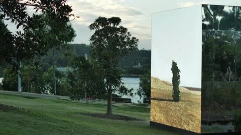 John Gerrard Leaf's Work, Derrigimlagh, on Stargazer Lawn in Sydney  4K Stock Footage 197980144