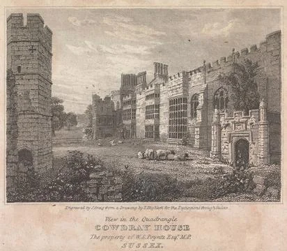John Greig, active 1800 1853, British, View in the Quadrangle Cowdray Hous... Stock Photos