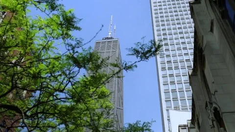  John Hancock Building in Chicago, handheld shot Stock Footage 82547767
