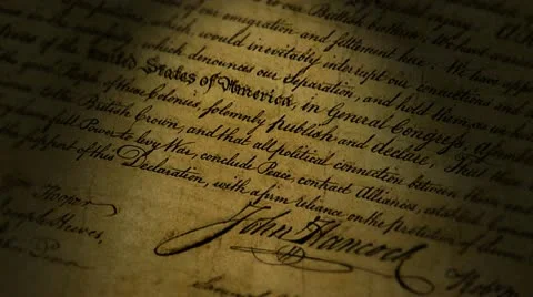 John Hancock, Declaration Of Independence Video stock 9905704