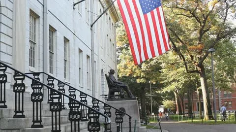 John Harvard Statue At Harvard Yard Campus Stock Footage 12300112