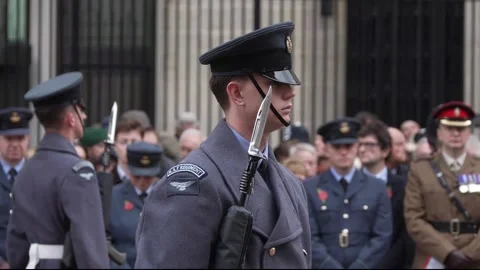 John Healey attends Armistice Day service at Cenotaph Stock Footage 320947715