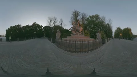 John III Sobieski Monument, Palace on the Isle, Fountain in Lazienki Park Warsaw Stock Footage 191528101