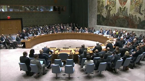 John Kerry orate in the Council Session on Syria at UN Headquarters - 2016 Stock Footage 103618601