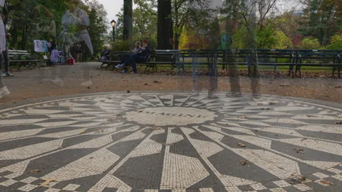 John Lennon Strawberry Fields Mosaic Timelapse Stock Footage 255337712